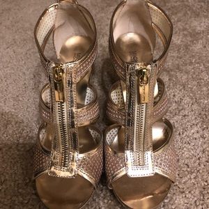Michael Kors Metallic Zipper Heels